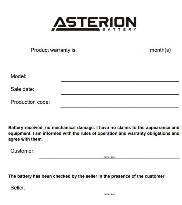 Battery passport and Operating manual ASTERION